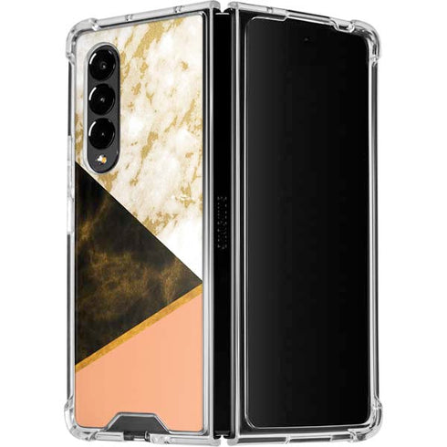 Colored Marble Galaxy Z Fold4 5G Clear Case