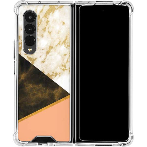 Colored Marble Galaxy Z Fold4 5G Clear Case