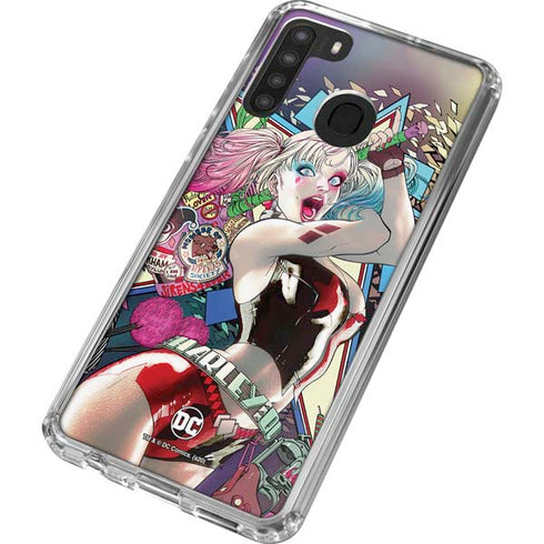DC Comics Harley Quinn Action Pose Galaxy A21 Clear Case