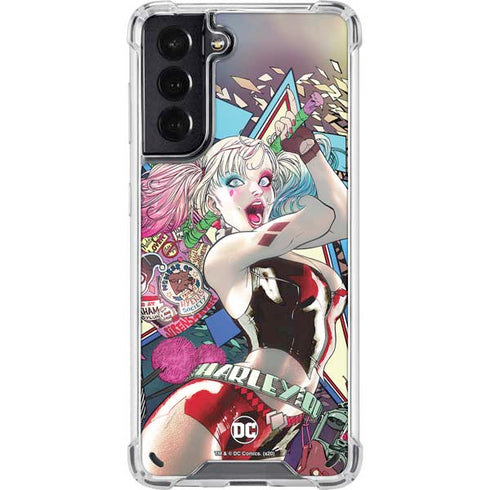 DC Comics Harley Quinn Action Pose Galaxy S21 5G Clear Case