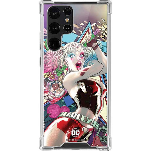DC Comics Harley Quinn Action Pose Galaxy S22 Ultra Clear Case