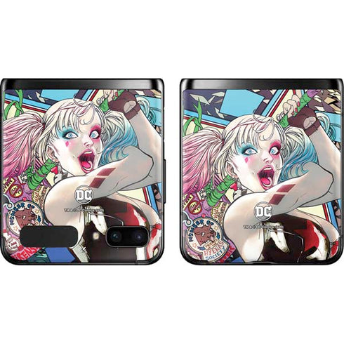 DC Comics Harley Quinn Action Pose Galaxy Z Flip Skin