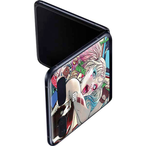 DC Comics Harley Quinn Action Pose Galaxy Z Flip Skin