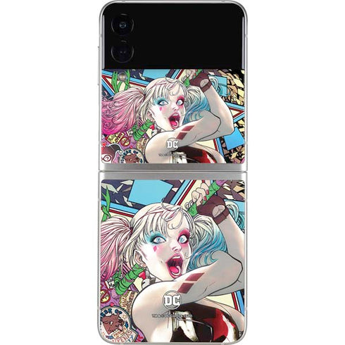 DC Comics Harley Quinn Action Pose Galaxy Z Flip3 5G Skin