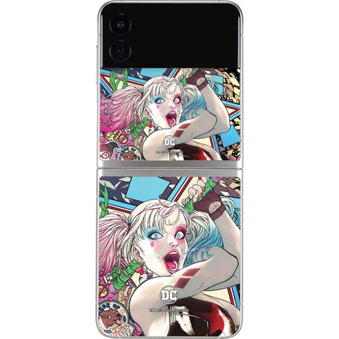 DC Comics Harley Quinn Action Pose Galaxy Z Flip4 5G Skin