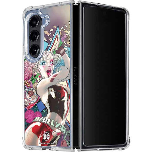 DC Comics Harley Quinn Action Pose Galaxy Z Fold5 5G Clear Case