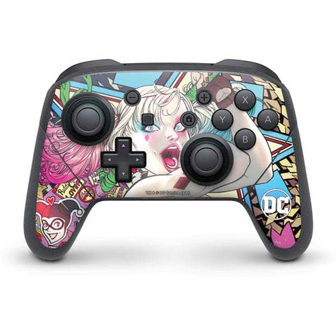 DC Comics Harley Quinn Action Pose Nintendo Switch Pro Controller Skin