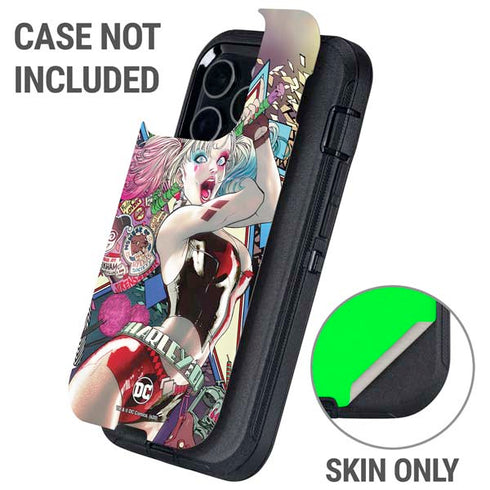 DC Comics Harley Quinn Action Pose Otterbox Defender iPhone Skin