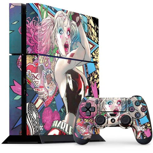 DC Comics Harley Quinn Action Pose PS4 Console and Controller Bundle Skin