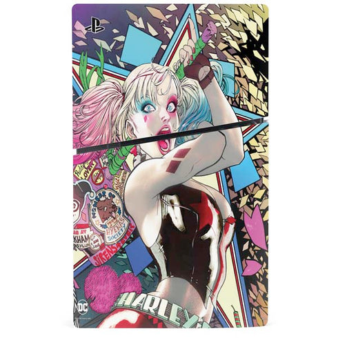 DC Comics Harley Quinn Action Pose PS5 Slim Disk Console Skin