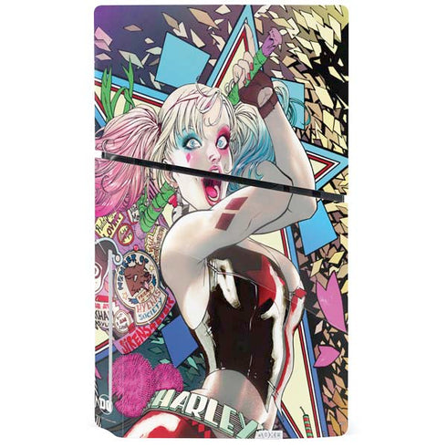 DC Comics Harley Quinn Action Pose PS5 Slim Disk Console Skin