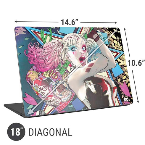 DC Comics Harley Quinn Action Pose Universal Laptop 18in (14.6 x 10.6in) Skin
