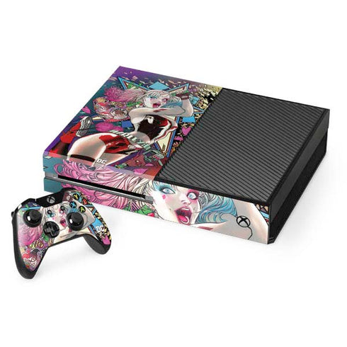 DC Comics Harley Quinn Action Pose Xbox One Console and Controller Bundle Skin