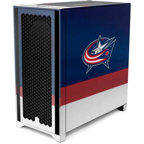 NHL Columbus Blue Jackets Alternate Jersey Corsair 4000D Tempered Glass Mid-Tower ATX Case Skin