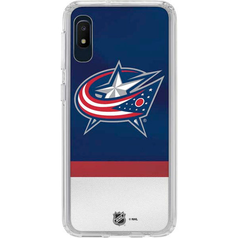 NHL Columbus Blue Jackets Alternate Jersey Galaxy A10e Clear Case