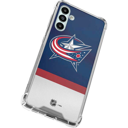NHL Columbus Blue Jackets Alternate Jersey Galaxy A13 5G Clear Case
