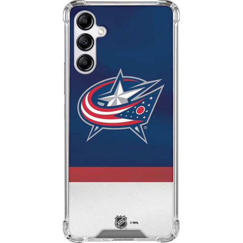 NHL Columbus Blue Jackets Alternate Jersey Galaxy A14 5G Clear Case