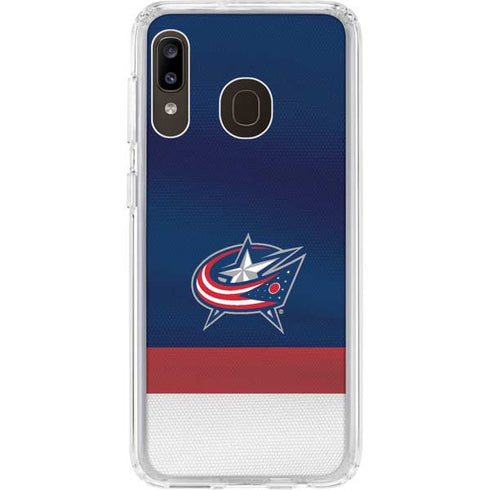 NHL Columbus Blue Jackets Alternate Jersey Galaxy A20 Clear Case