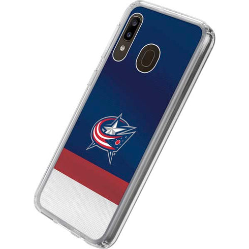 NHL Columbus Blue Jackets Alternate Jersey Galaxy A20 Clear Case