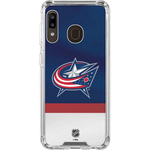 NHL Columbus Blue Jackets Alternate Jersey Galaxy A30 Clear Case