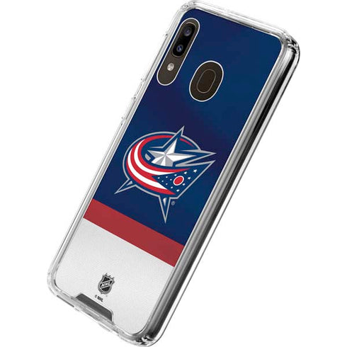 NHL Columbus Blue Jackets Alternate Jersey Galaxy A30 Clear Case