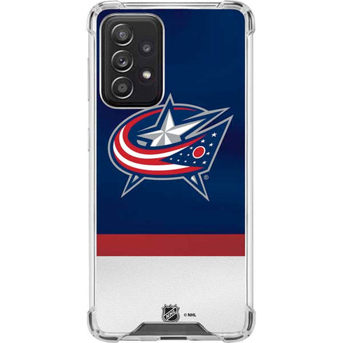 NHL Columbus Blue Jackets Alternate Jersey Galaxy A52 5G Clear Case