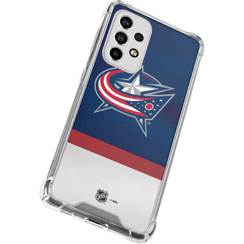 NHL Columbus Blue Jackets Alternate Jersey Galaxy A53 5G Clear Case