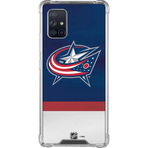 NHL Columbus Blue Jackets Alternate Jersey Galaxy A71 5G Clear Case