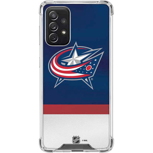 NHL Columbus Blue Jackets Alternate Jersey Galaxy A72 5G Clear Case