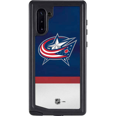 NHL Columbus Blue Jackets Alternate Jersey Galaxy Note 10 Waterproof Case