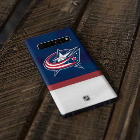 NHL Columbus Blue Jackets Alternate Jersey Galaxy S10 Skin
