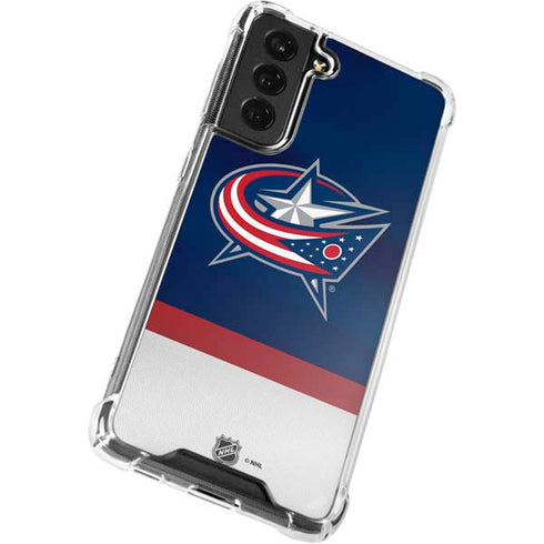 NHL Columbus Blue Jackets Alternate Jersey Galaxy S22 Clear Case