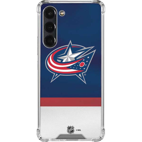 NHL Columbus Blue Jackets Alternate Jersey Galaxy S23 Plus Clear Case