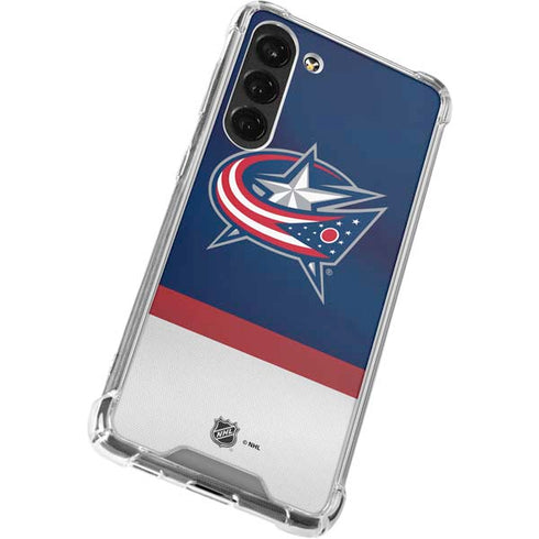 NHL Columbus Blue Jackets Alternate Jersey Galaxy S23 Plus Clear Case
