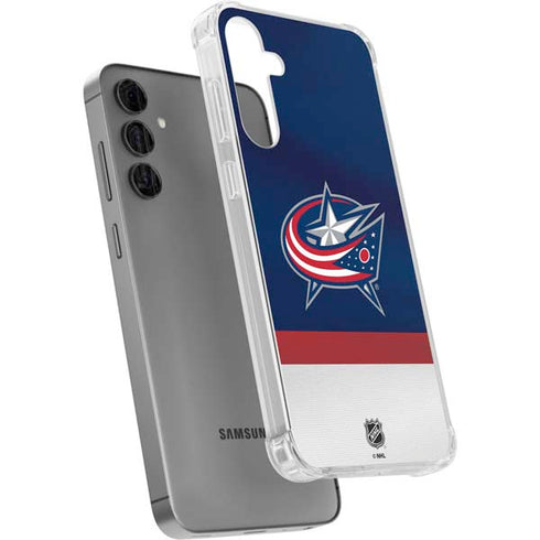 NHL Columbus Blue Jackets Alternate Jersey Galaxy S24 Plus Clear Case