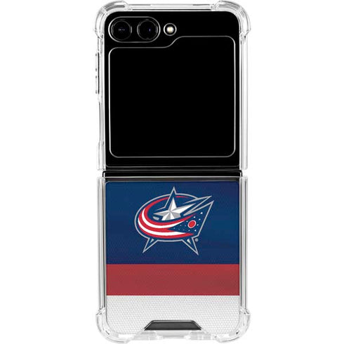 NHL Columbus Blue Jackets Alternate Jersey Galaxy Z Flip5 5G Clear Case