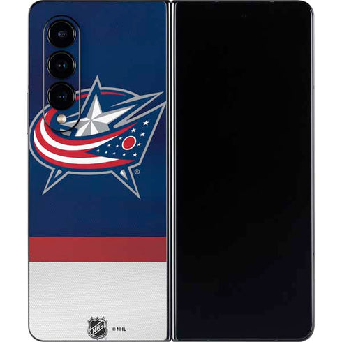NHL Columbus Blue Jackets Alternate Jersey Galaxy Z Fold4 5G Skin