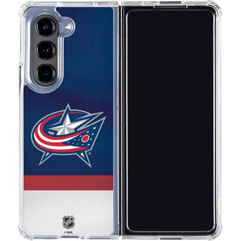NHL Columbus Blue Jackets Alternate Jersey Galaxy Z Fold5 5G Clear Case