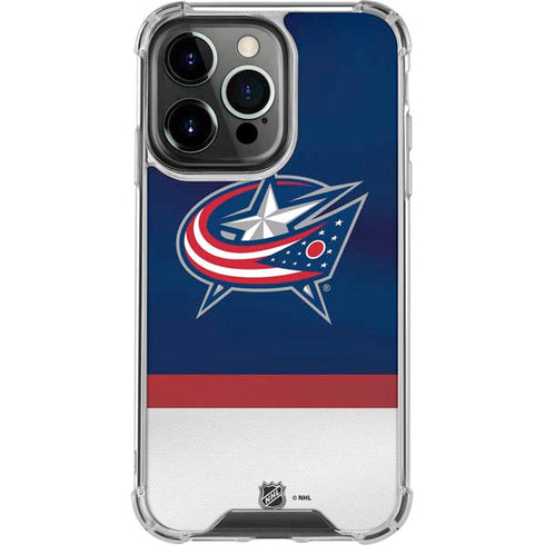 NHL Columbus Blue Jackets Alternate Jersey iPhone 13 Pro Clear Case