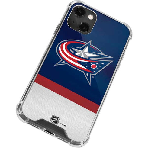 NHL Columbus Blue Jackets Alternate Jersey iPhone 14 Plus Clear Case