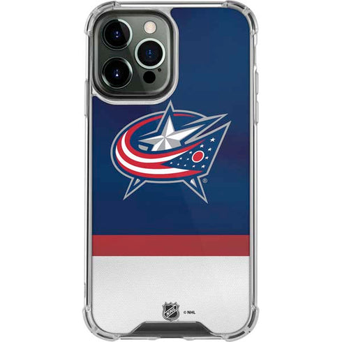NHL Columbus Blue Jackets Alternate Jersey iPhone 14 Pro Max Clear Case