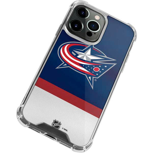 NHL Columbus Blue Jackets Alternate Jersey iPhone 15 Pro Max Clear Case