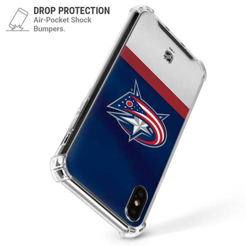 NHL Columbus Blue Jackets Alternate Jersey iPhone XS Max Clear Case