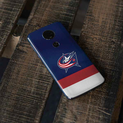 NHL Columbus Blue Jackets Alternate Jersey Moto E5 Plus Skin