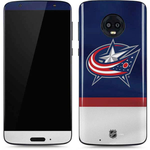NHL Columbus Blue Jackets Alternate Jersey Moto G6 Skin