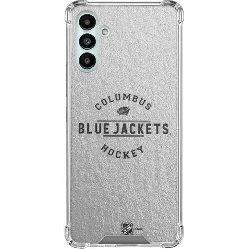 NHL Columbus Blue Jackets Black Text Galaxy A13 5G Clear Case