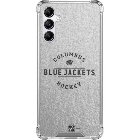 NHL Columbus Blue Jackets Black Text Galaxy A14 5G Clear Case