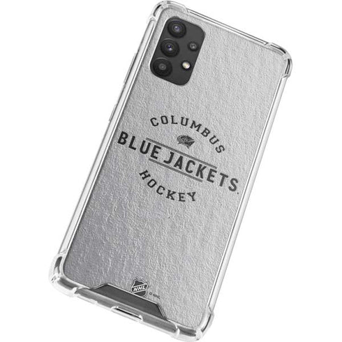 NHL Columbus Blue Jackets Black Text Galaxy A32 5G Clear Case