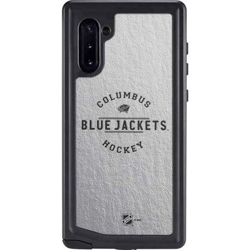 NHL Columbus Blue Jackets Black Text Galaxy Note 10 Waterproof Case