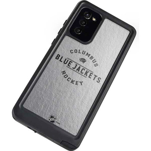 NHL Columbus Blue Jackets Black Text Galaxy Note20 5G Waterproof Case